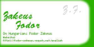 zakeus fodor business card